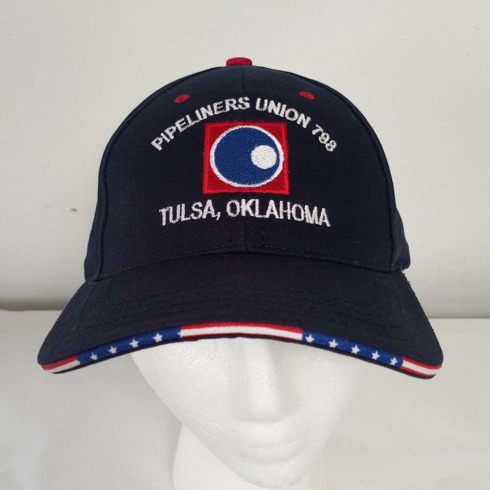 Vintage PIPELINERS UNION 798 Tulsa Oklahoma Pipeline Strapback Trucker Hat Cap